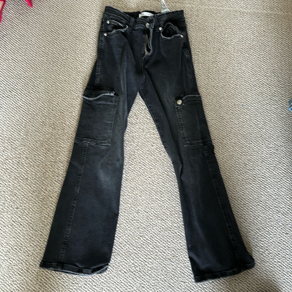 Zara 13-14 black cargo jeans